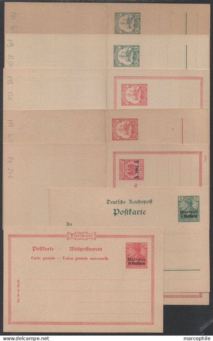 COLONIES ALLEMANDES / COLLECTION DE 91 ENTIERS POSTAUX DIFFERENTS / COTE 1436.00 EUROS / 13 IMAGES - Autres & Non Classés