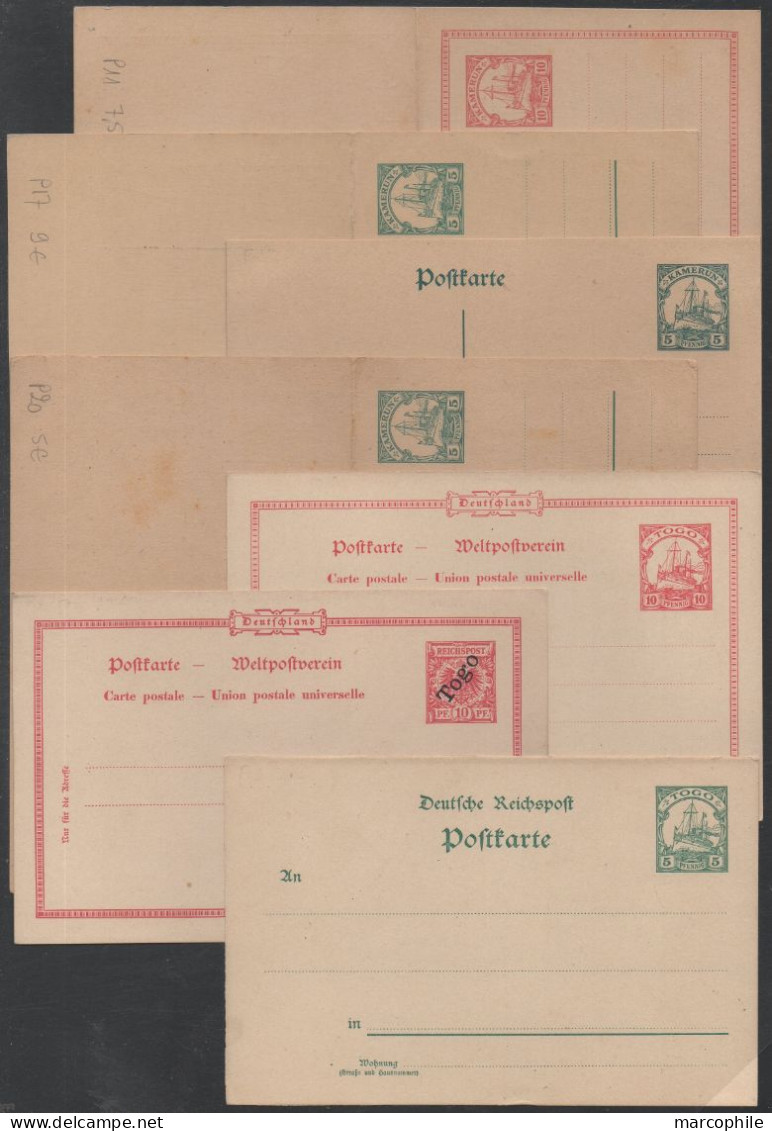 COLONIES ALLEMANDES / COLLECTION DE 91 ENTIERS POSTAUX DIFFERENTS / COTE 1436.00 EUROS / 13 IMAGES