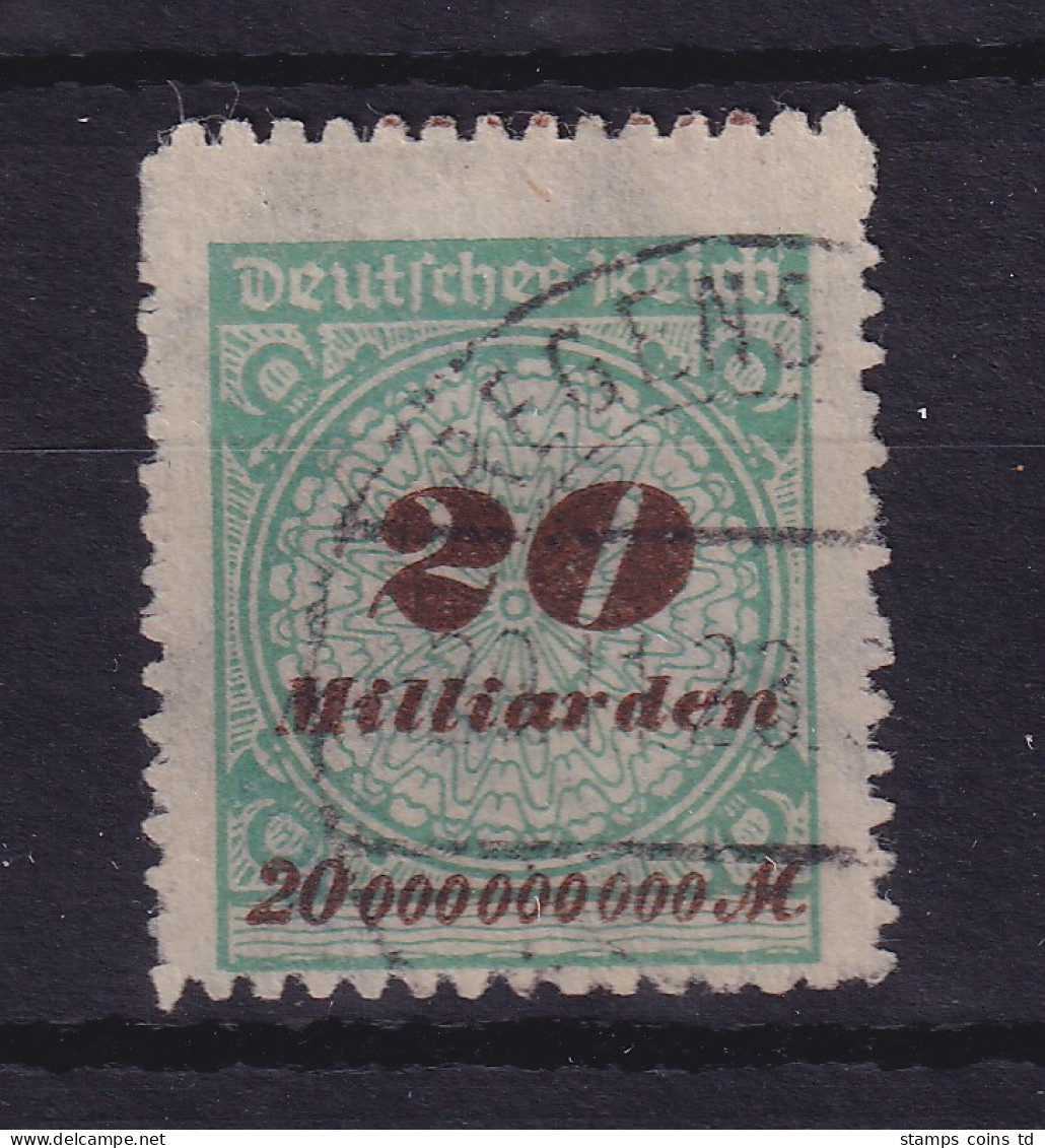 Dt. Reich 1923 Korbdeckelmuster 20 Mrd. Mark  Mi.-Nr. 329B  O Gpr. INFLA  - Gebraucht