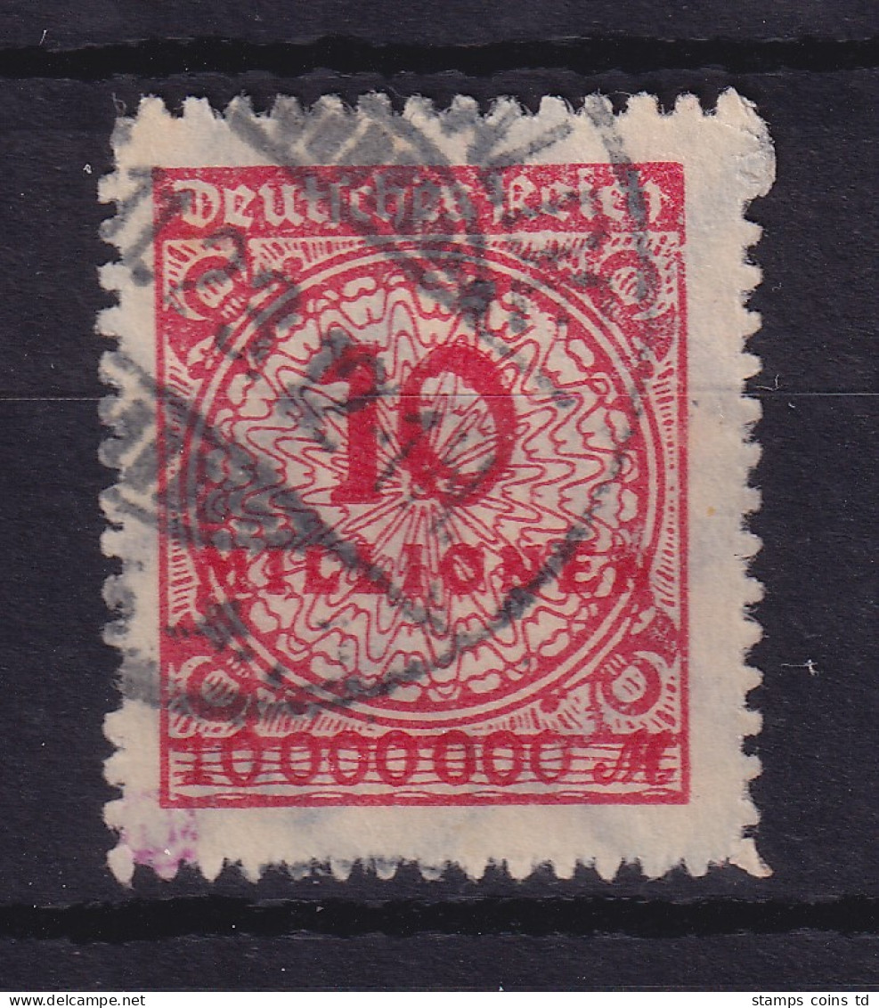 Dt. Reich 1923 Korbdeckelmuster 10 Mio. Mark  Mi.-Nr. 318BP  O Gpr. INFLA  - Used Stamps