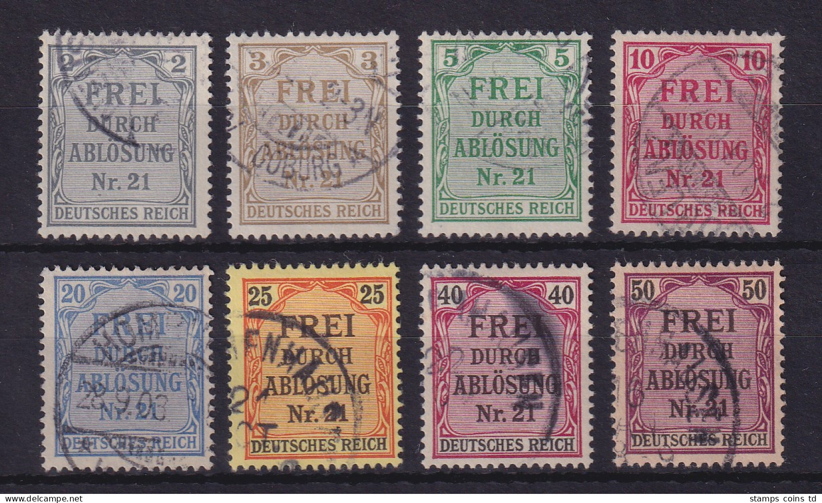 Dt. Reich 1903 Dienstmarken Für Preußen  Mi.-Nr. 1-8 Gestempelt - Dienstmarken