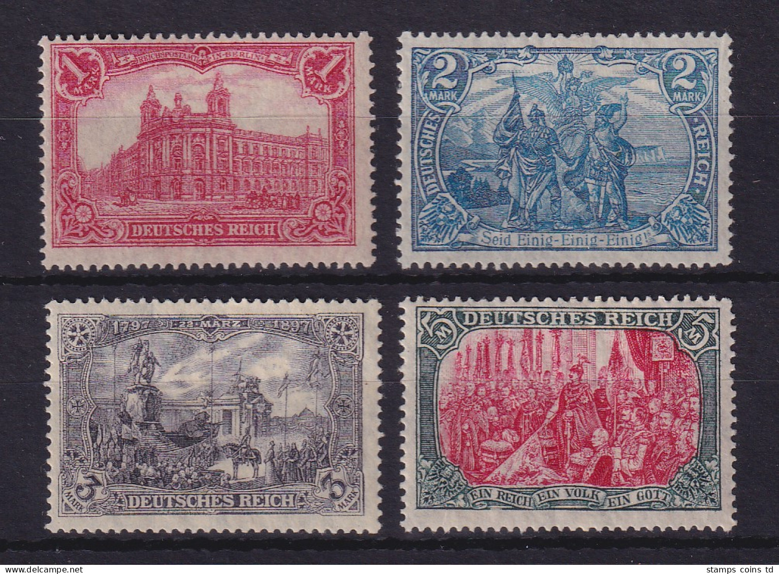 Dt. Reich 1915/19 Markwerte Kriegsdruck Mi.-Nr. 94-97BII Ungebraucht * - Unused Stamps