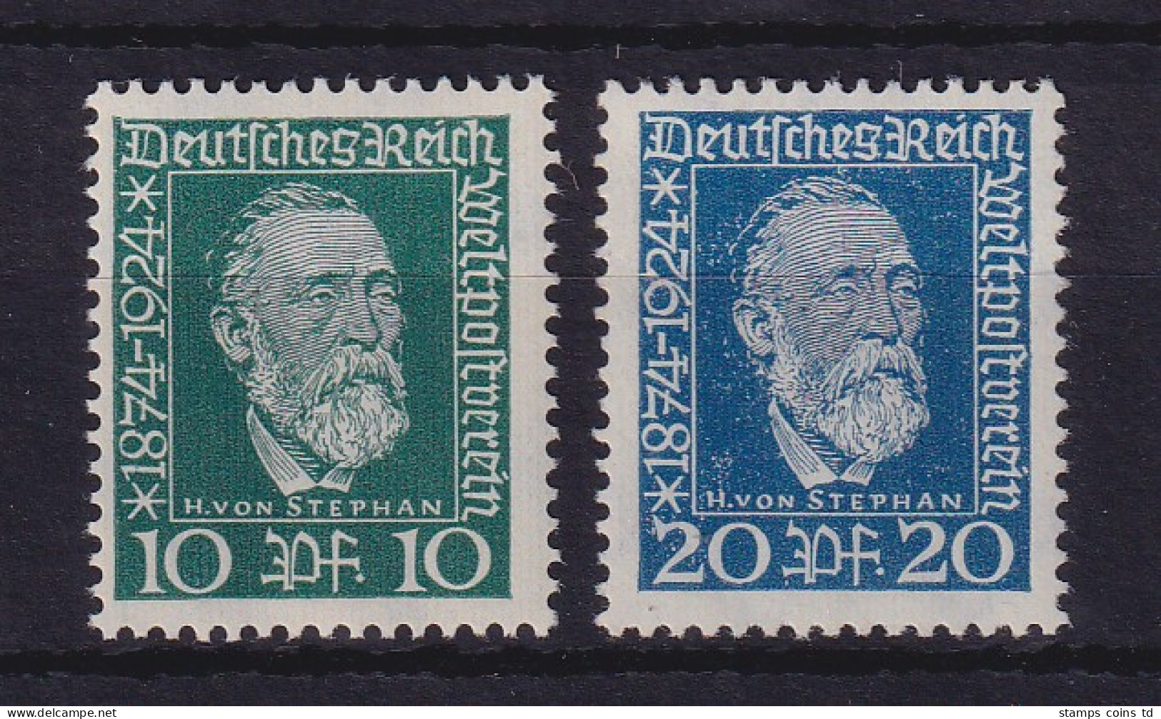 Dt. Reich 1924 Weltpostverein Heinrich V. Stephan Mi.-Nr. 368-369 Postfrisch ** - Ongebruikt