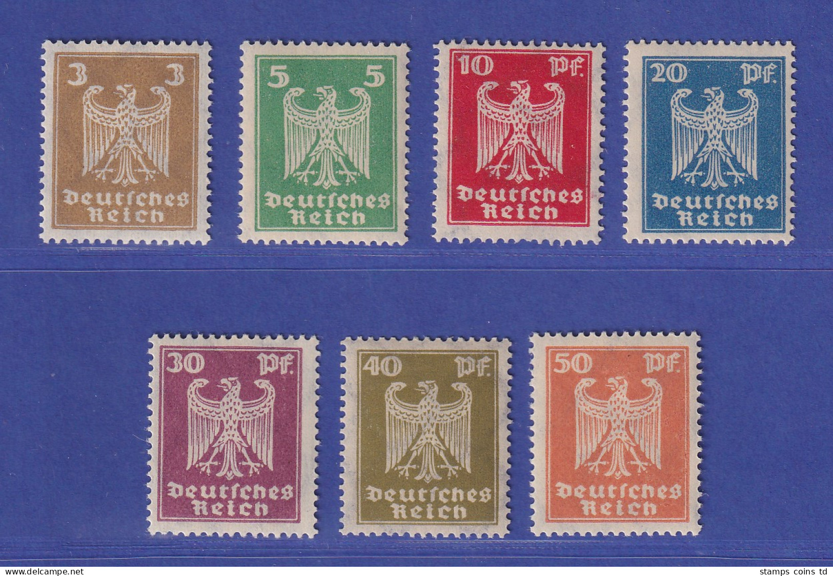 Dt. Reich 1924 Reichsadler Mi.-Nr. 355-361 Satz Kpl. Postfrisch ** - Ongebruikt