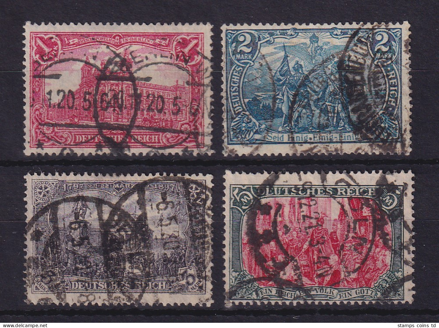 Dt. Reich 1915/19 Markwerte Kriegsdruck Mi.-Nr. 94-97BII Gestempelt - Used Stamps