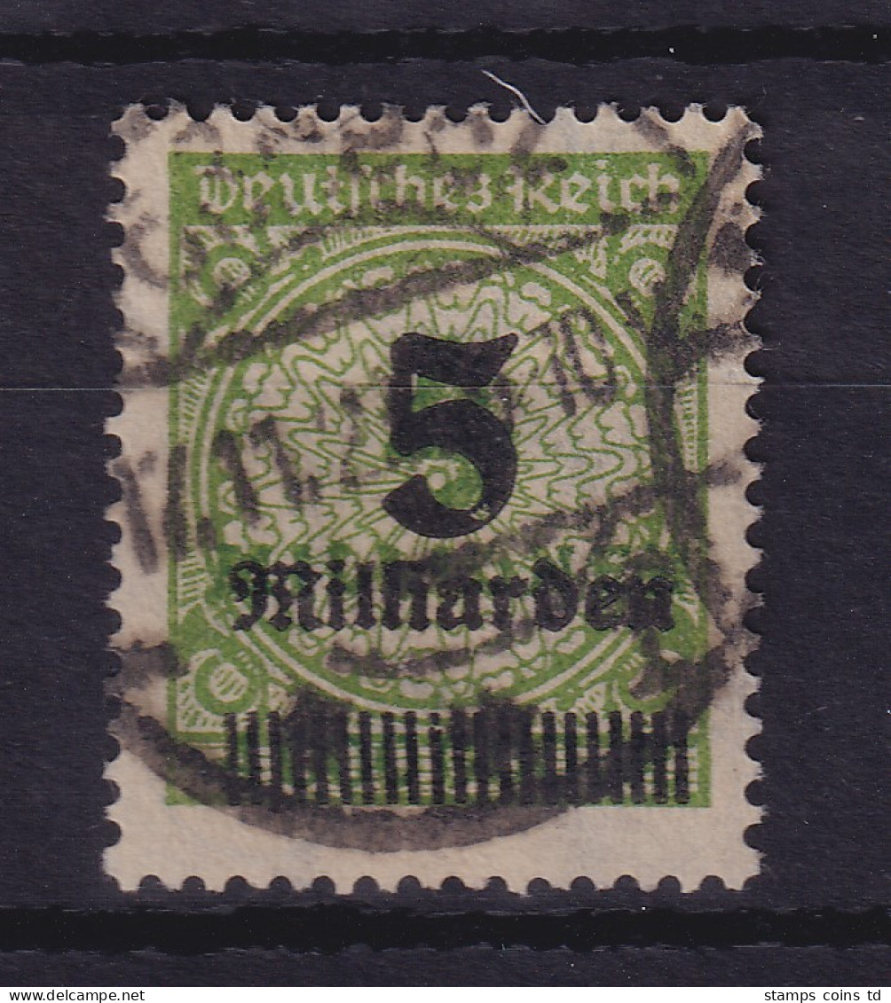 Dt. Reich 1923 Korbdeckelmuster 5 Mrd. Mark  Mi.-Nr. 333AP  O Gpr. INFLA  - Gebraucht