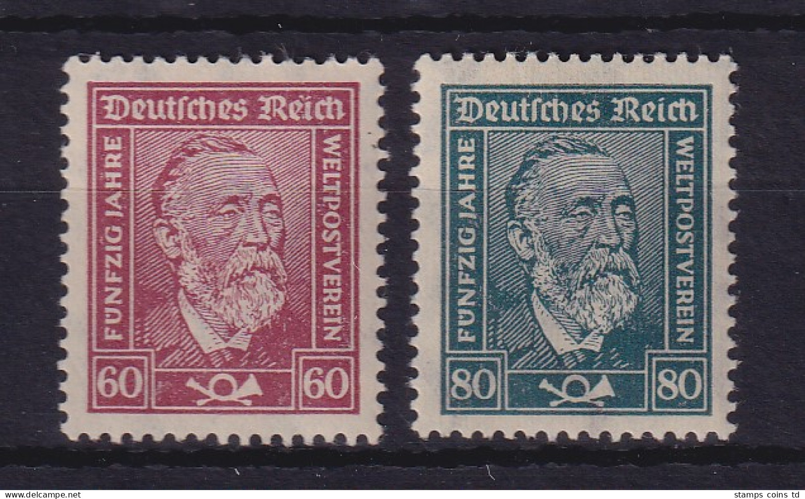 Dt. Reich 1924 Weltpostverein Heinrich V. Stephan Mi.-Nr. 362-363x Ungebraucht * - Unused Stamps