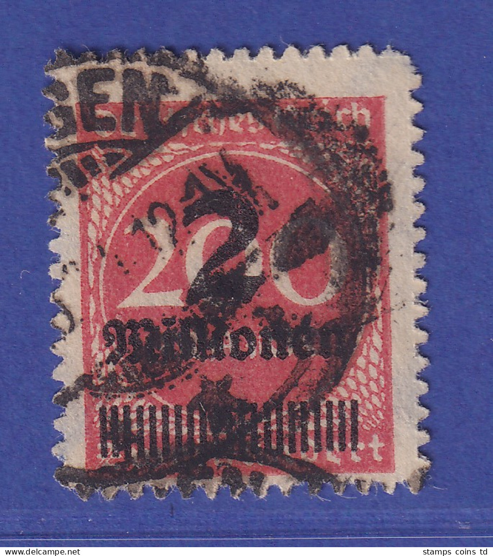 Dt. Reich 1923 Wertstufenaufdruck 2 Mio. Mark  Mi.-Nr. 309Ba O Gpr. INFLA  - Usati