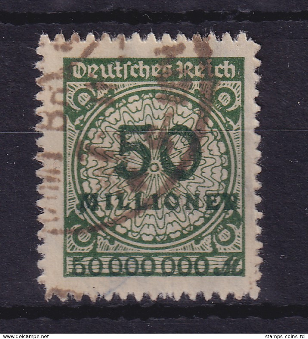 Dt. Reich 1923 Korbdeckelmuster 50 Mio. Mark  Mi.-Nr. 321BP HT O Gpr. INFLA  - Used Stamps