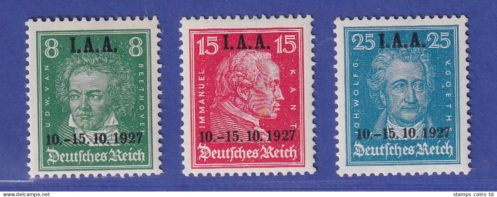 Dt. Reich 1927 Internationales Arbeitsamt I.A.A. Mi.-Nr. 407-409 Ungebraucht * - Nuovi