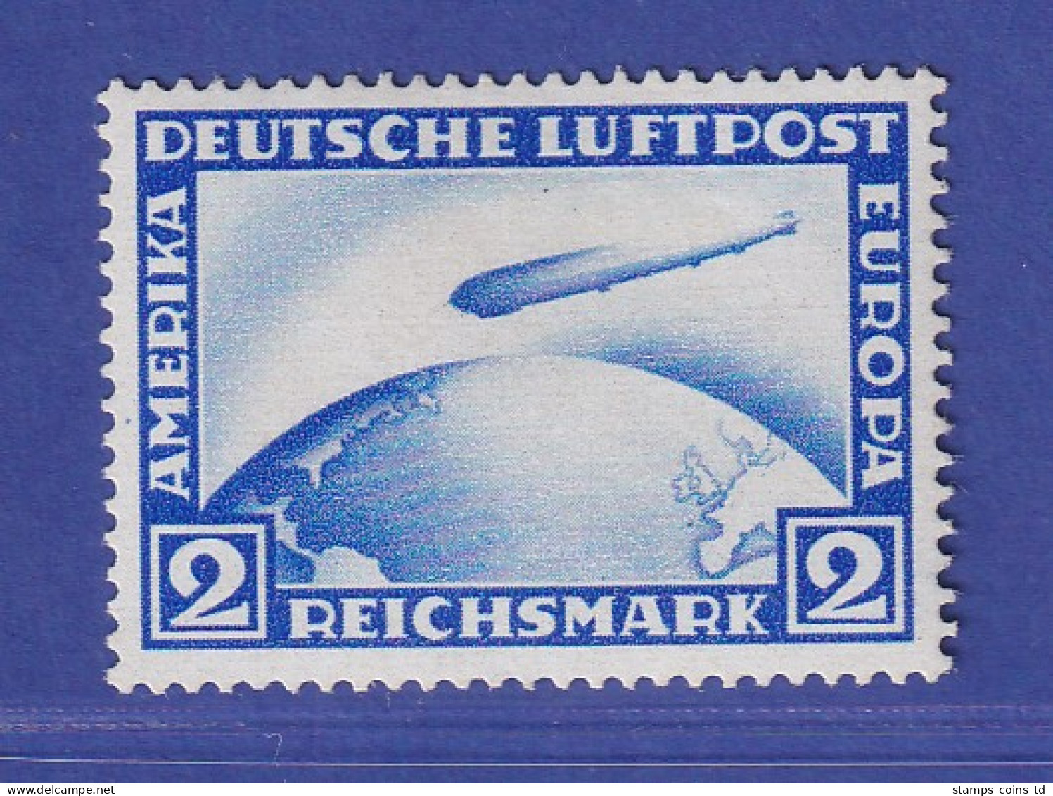 Dt. Reich 1928 Flugpostmarke Zeppelin 2 RM Mi.-Nr. 423 Ungebraucht * - Ongebruikt