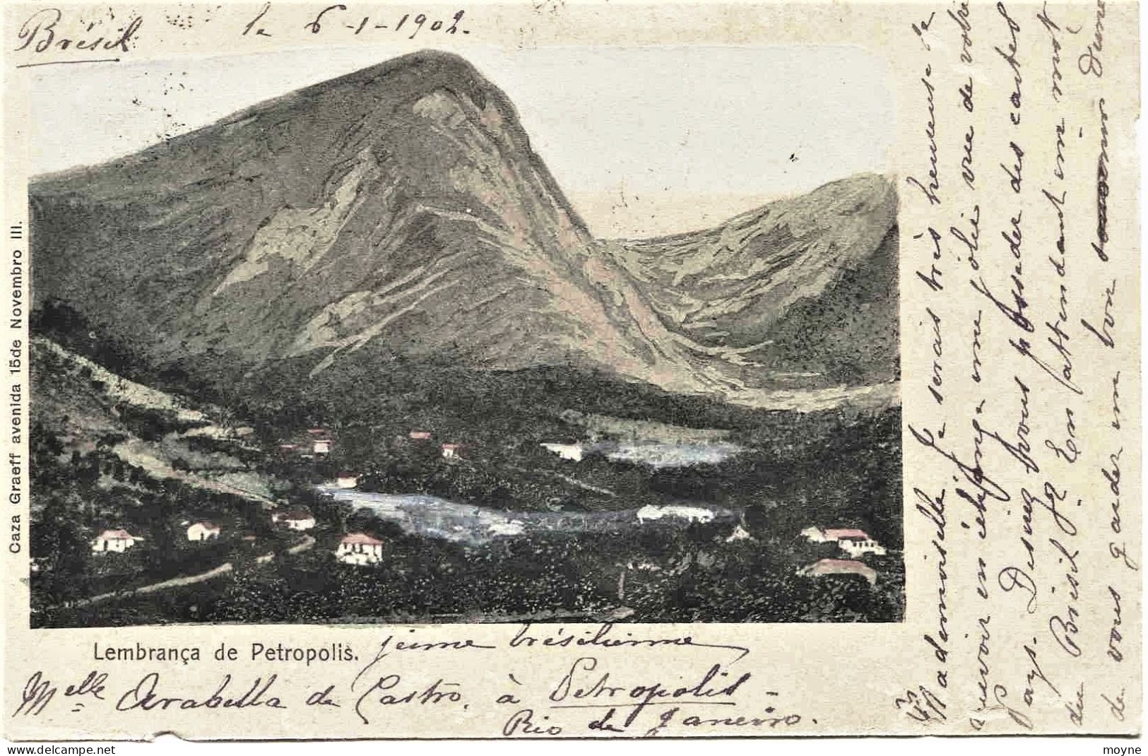 2412 -   LEMBRANCA  DE  PETROPOLIS   - Cachets De RIO De JANEIRO 8 Janvier 1902   Circulée En 1902 - Rio De Janeiro