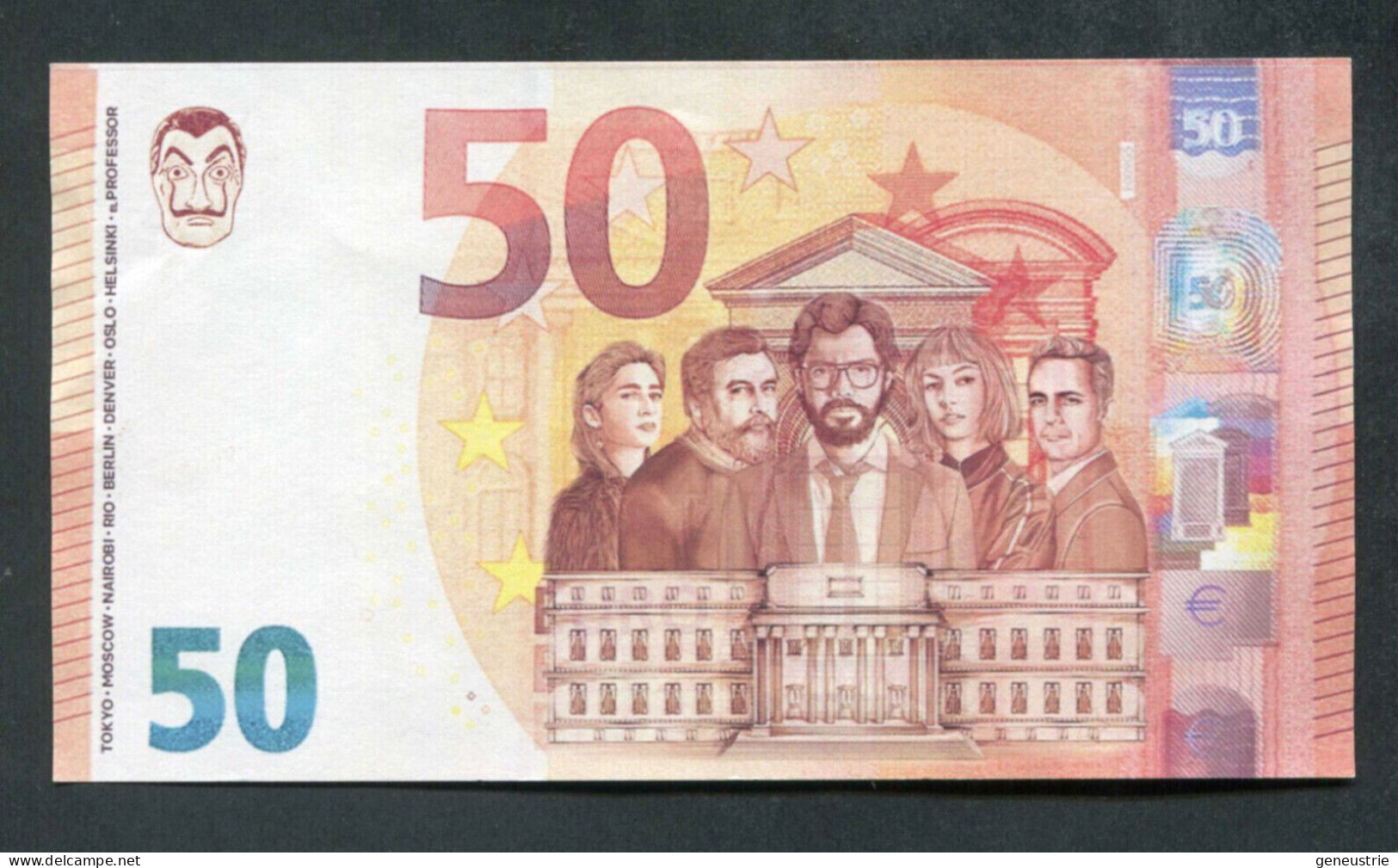 Très Rare Billet Fantaisie De 50 Euro De La Série Télévisée "La Casa De Papel" - Specimen