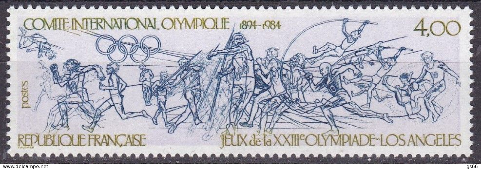 Frankreich, 1984, Mi.Nr. 2447, MNH **, Olympische Sommerspiele, Los Angeles.  Jeux Olympiques D'été, - Unused Stamps