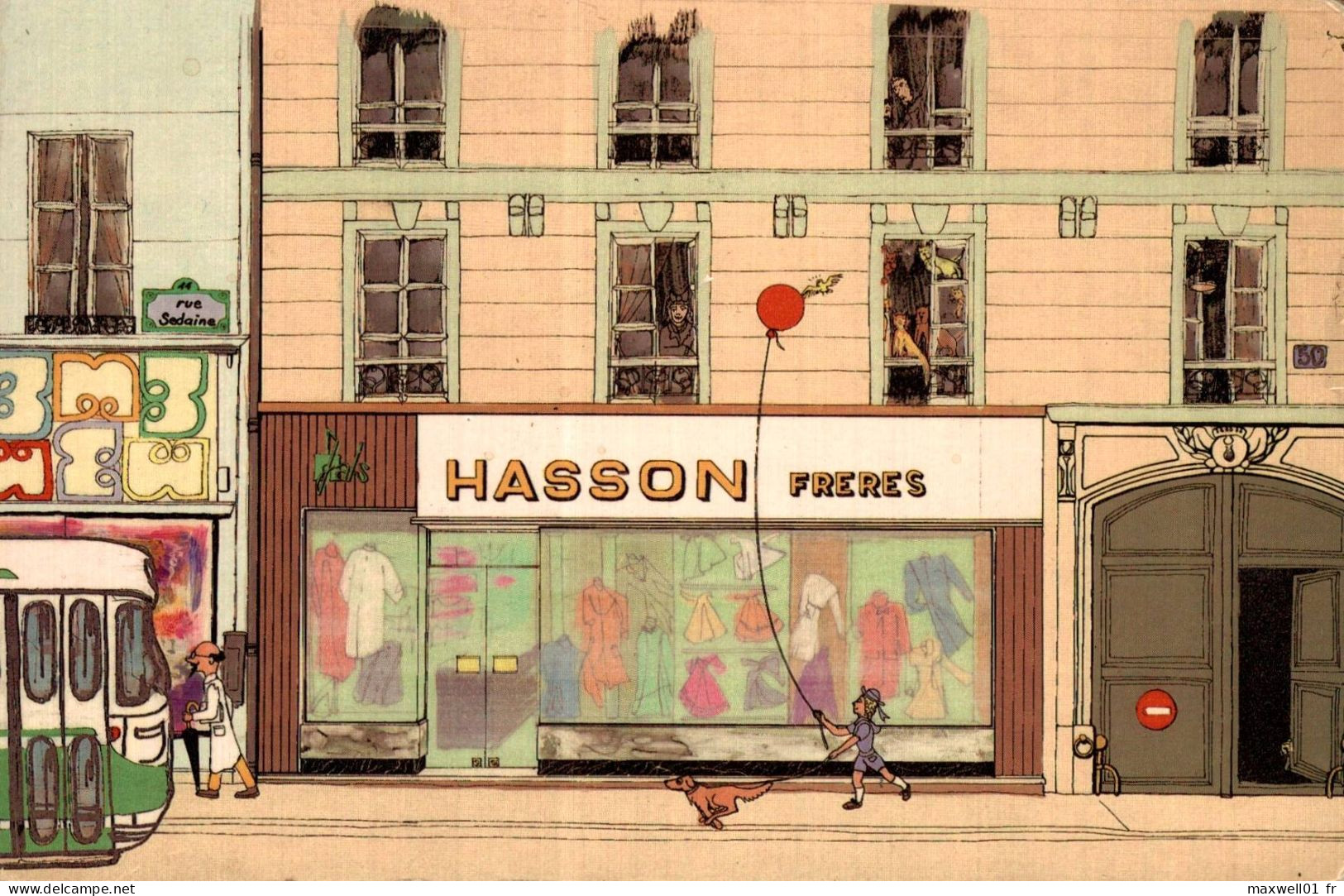 O8 - Carte Postale Publicité - Magasin Hasson Frères - Blouses Professionnels - Paris - Publicité