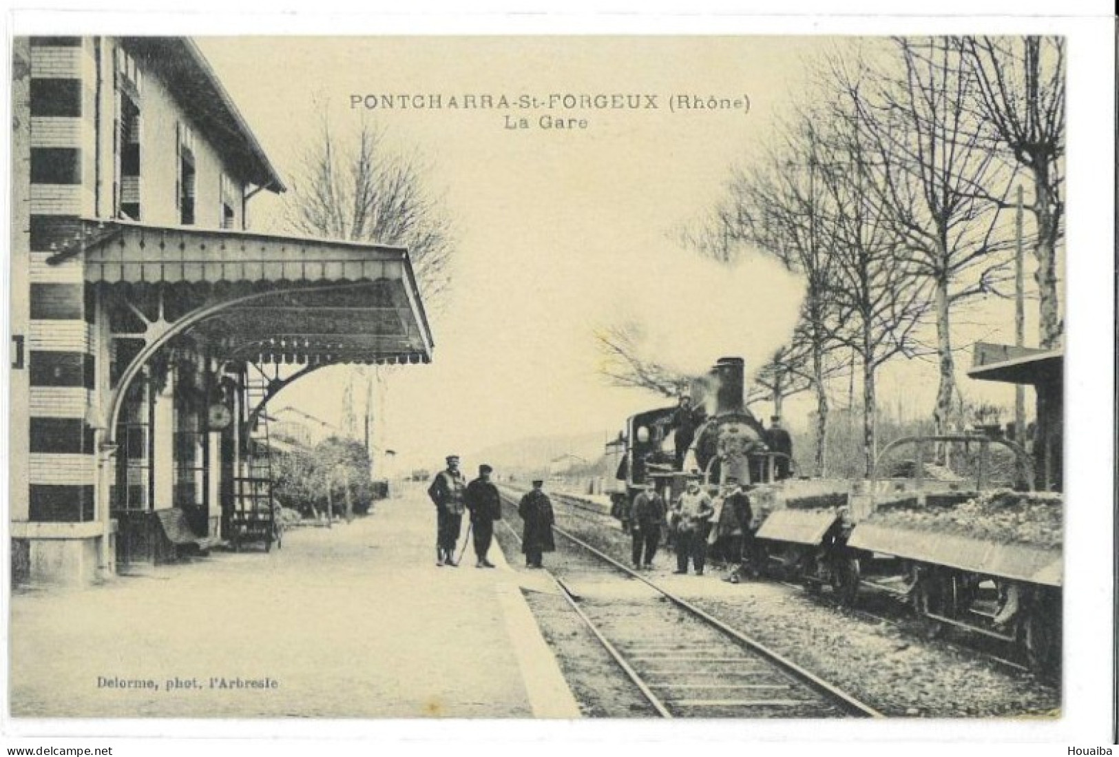 CPA - Un Train à La Gare - Pontcharra St Forgueux (69) - Autres & Non Classés