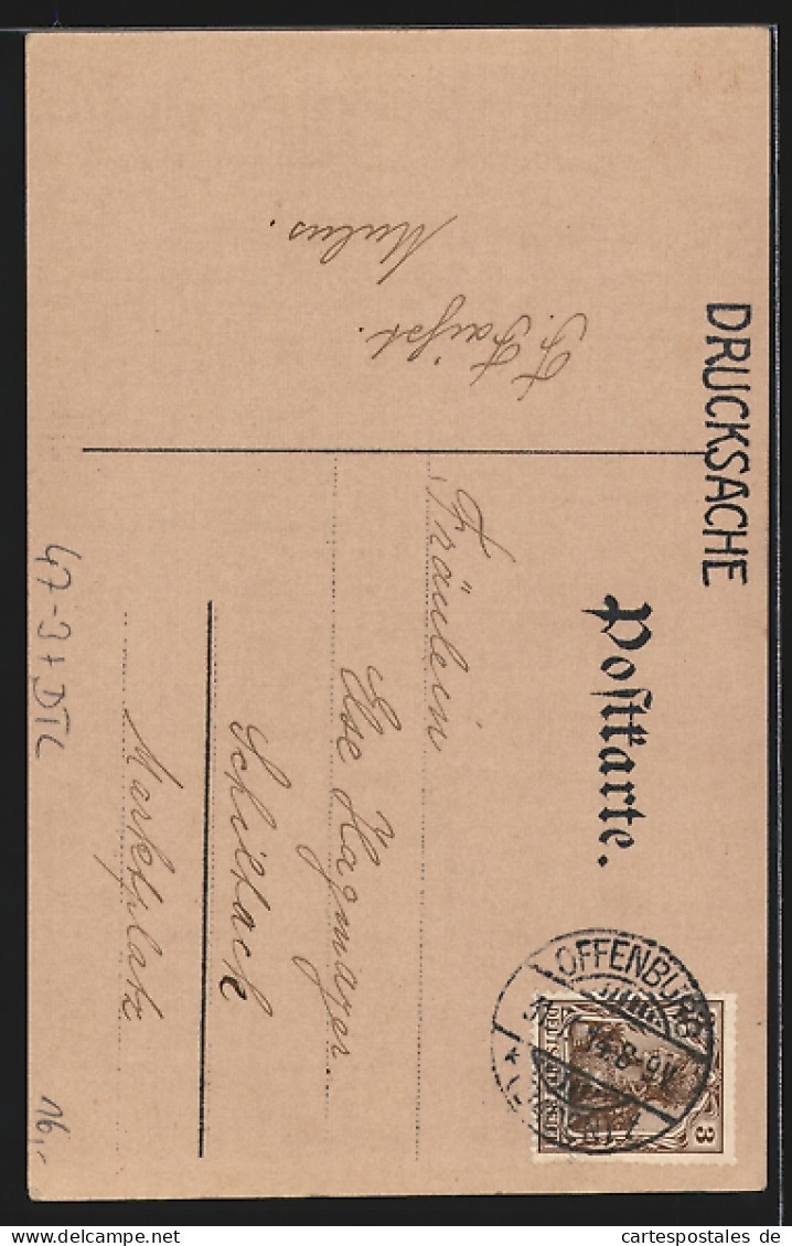 Künstler-AK Offenburg, Absolvia Abiturium 1914, Nackter Student Im Sonnenaufgang  - Other & Unclassified