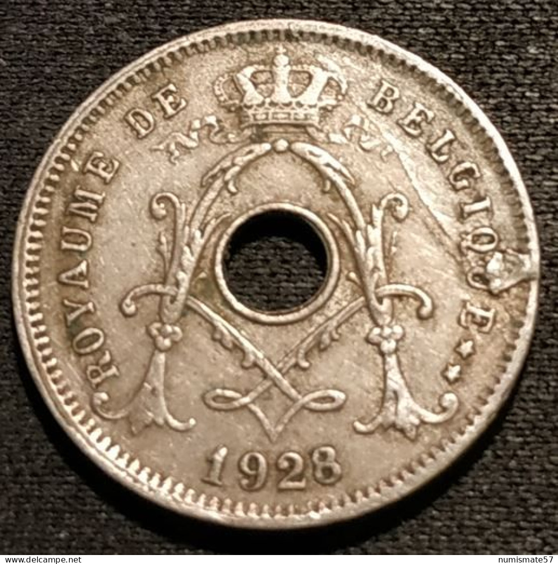 Fautée - Error Coin - BELGIQUE - BELGIUM - 5 CENTIMES 1928 - Légende FR - Albert Ier - Type Michaux - KM 66 - 5 Cents