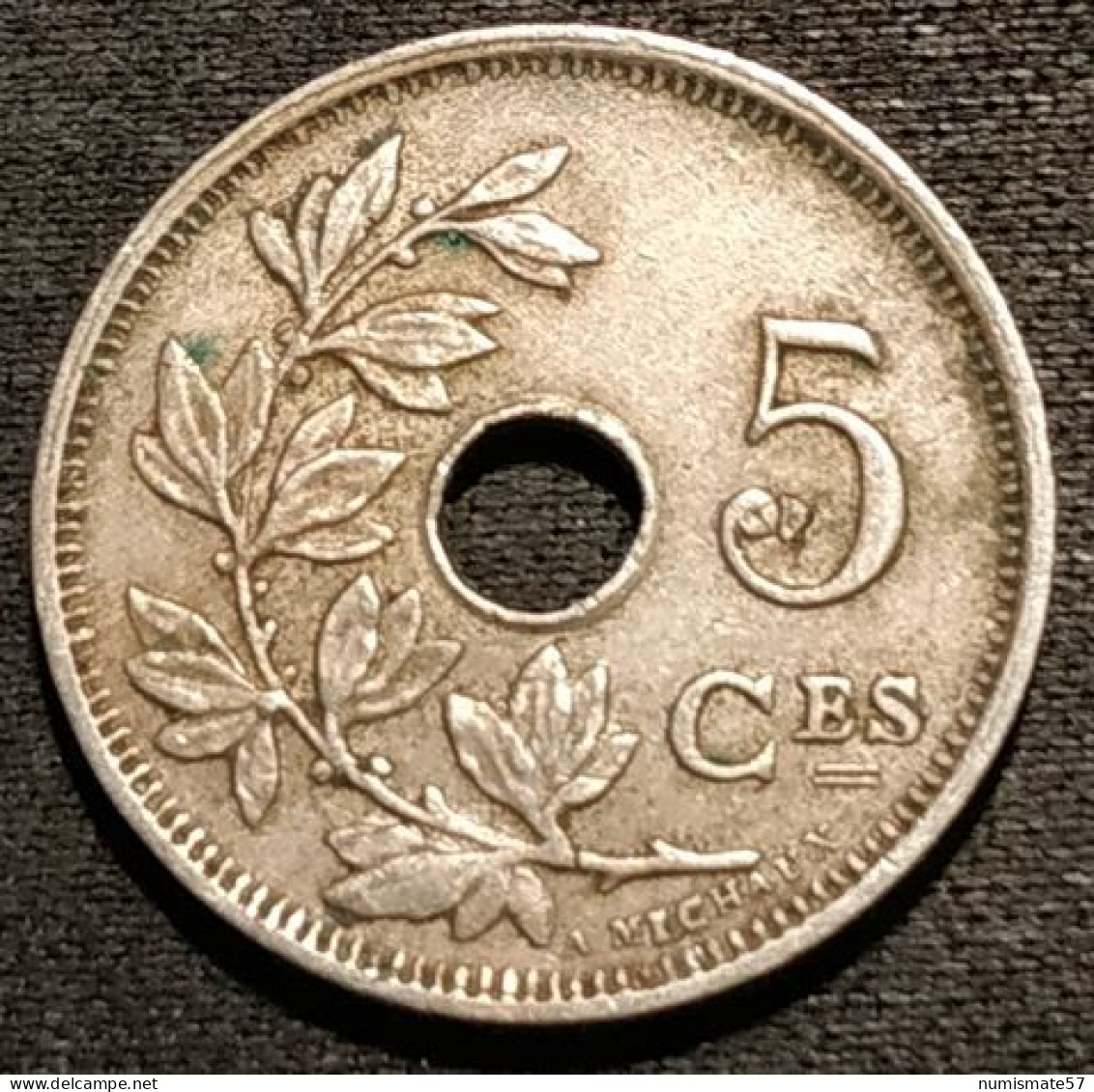 Fautée - Error Coin - BELGIQUE - BELGIUM - 5 CENTIMES 1928 - Légende FR - Albert Ier - Type Michaux - KM 66 - 5 Cents