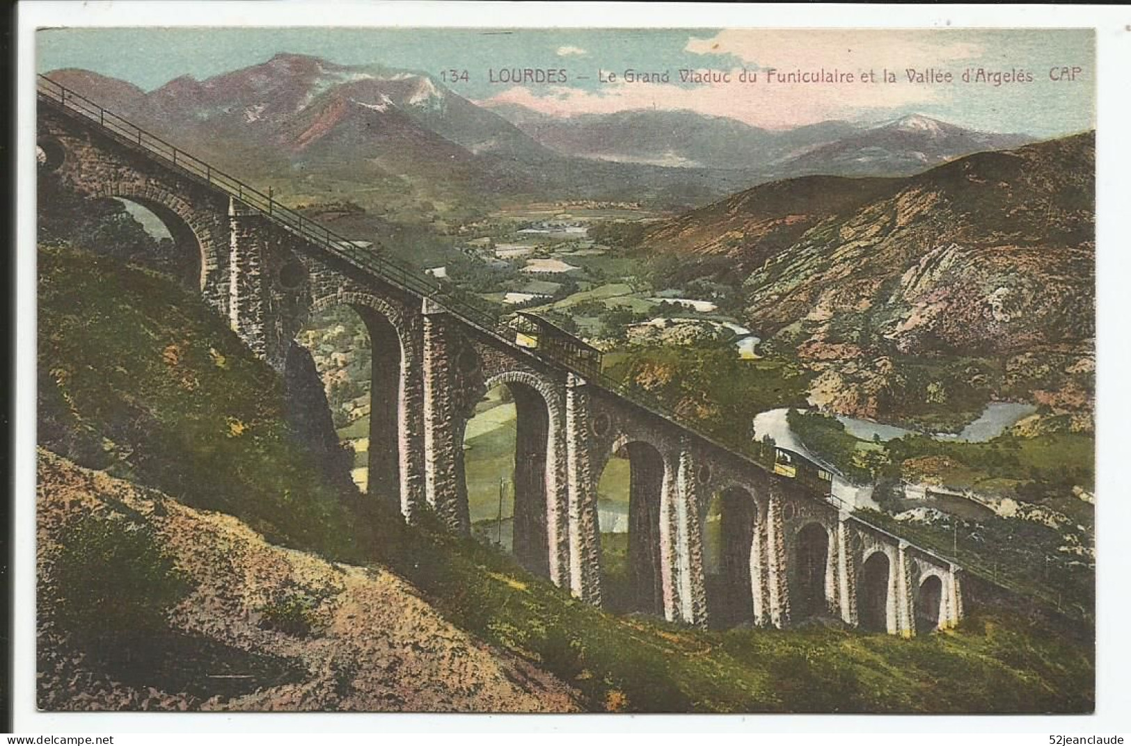 Le Grand Viaduc Du Funiculaire Et La Vallée D'Argeles    1926    N° 134 - Lourdes