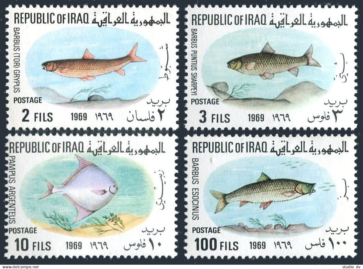 Iraq 491-494, Hinged. Michel 548-551. Fish 1969. - Irak