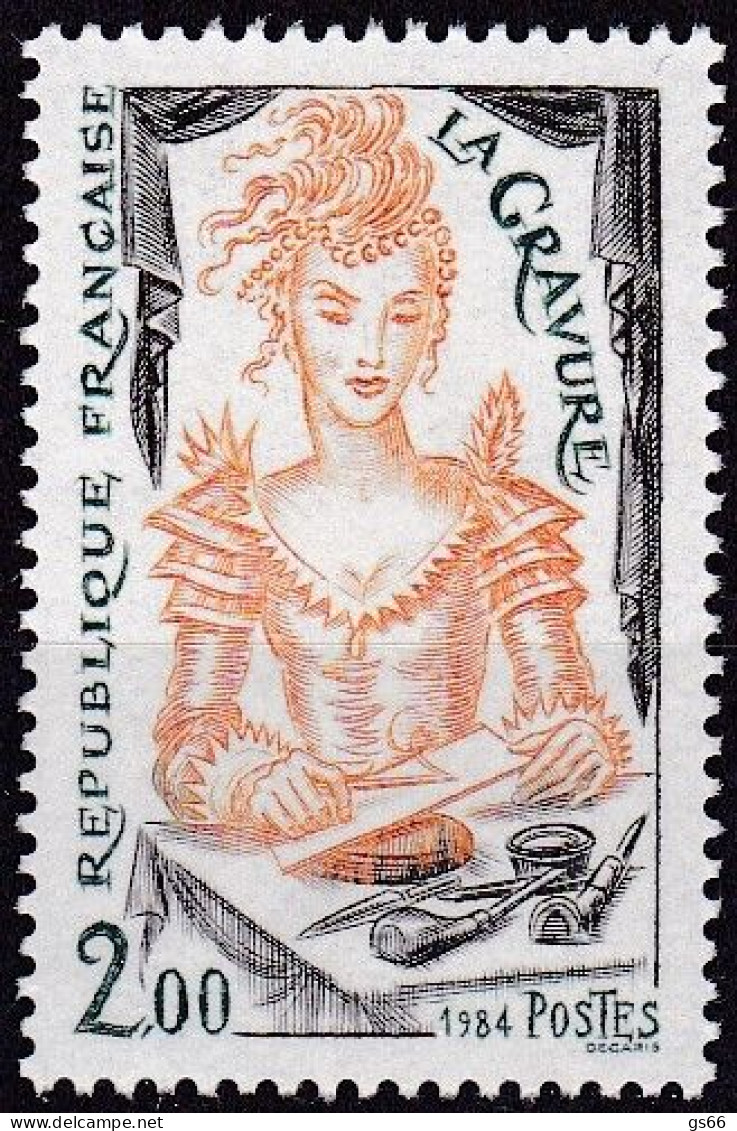 Frankreich, 1984, Mi.Nr. 2448, MNH **, Kunsthandwerk: Stechen.  Arts Et Métiers : La Gravure. - Unused Stamps