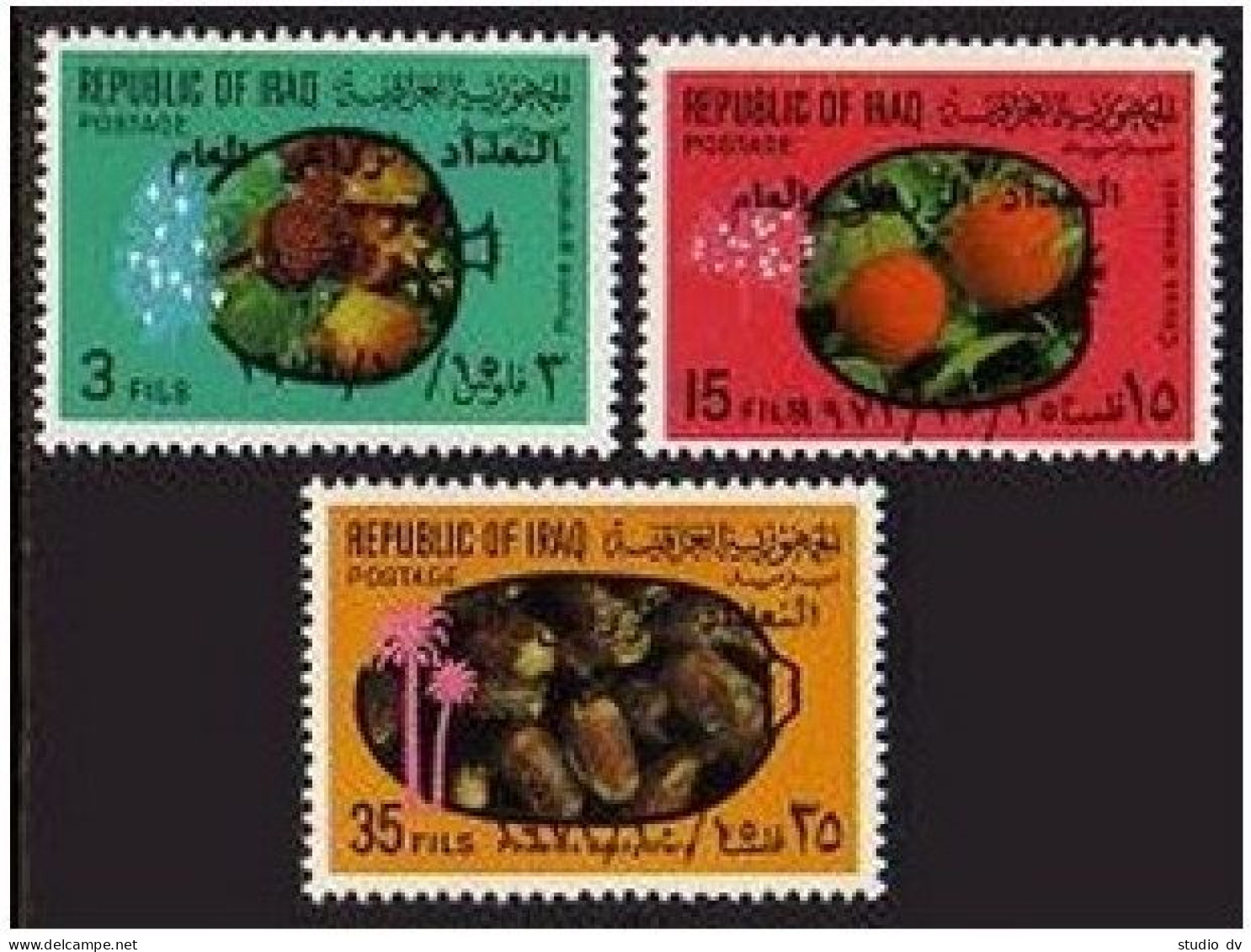 Iraq 613-615, Hinged. Michel 683-685. Agricultural Census 1971. Fruits. - Iraq