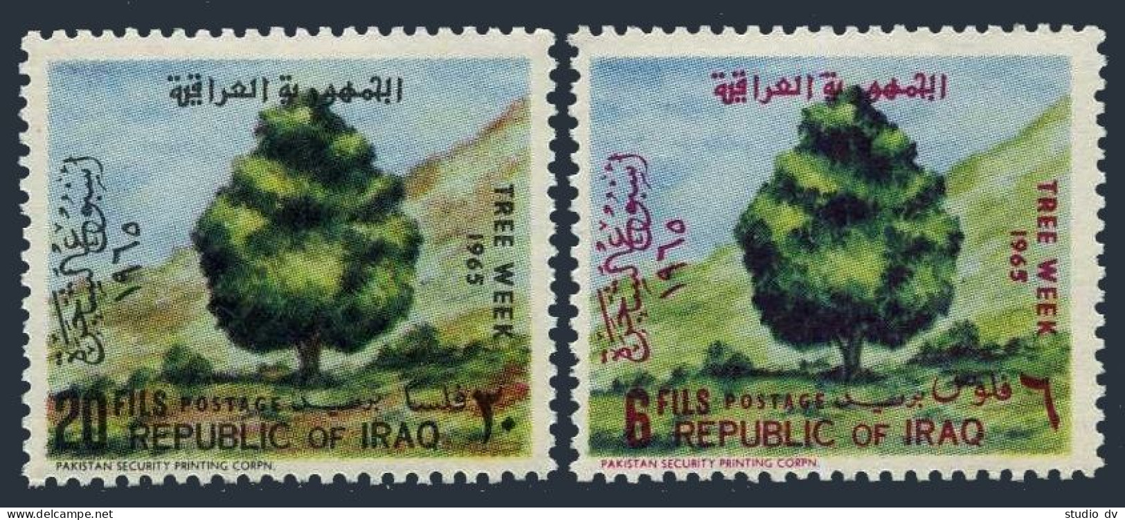 Iraq 367-368, Hinged. Michel 403-404. Tree Week, 1965. - Irak