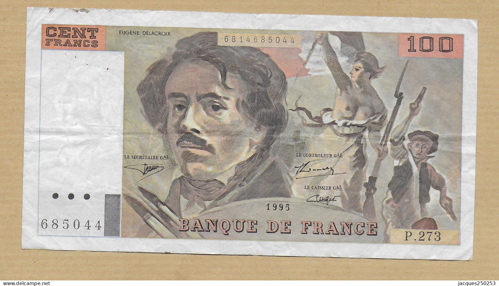 100 FRANCS DELACROIX 1995 - 100 F 1978-1995 ''Delacroix''