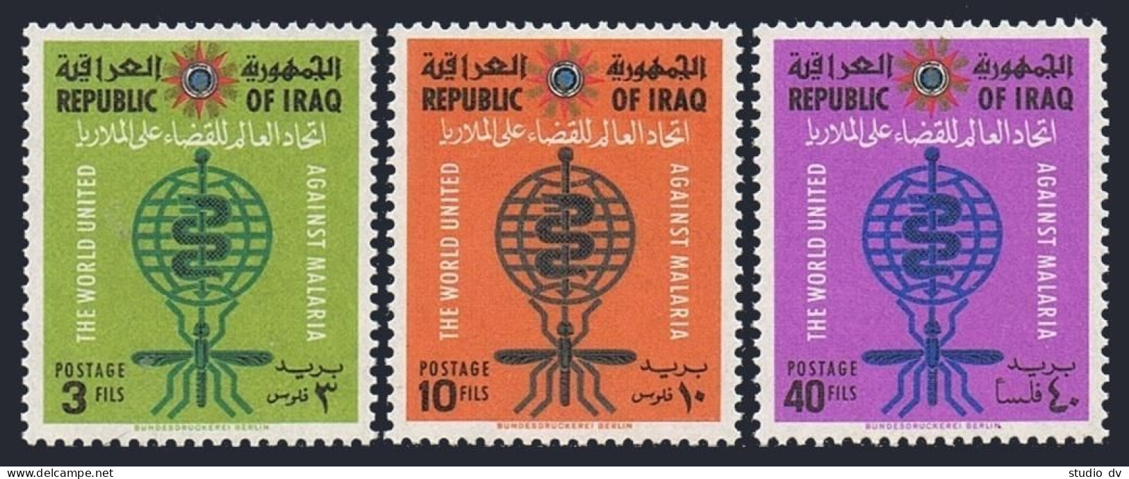Iraq 314-316, MNH. Michel 340-342. WHO Drive To Eradicate Malaria, 1962. - Irak