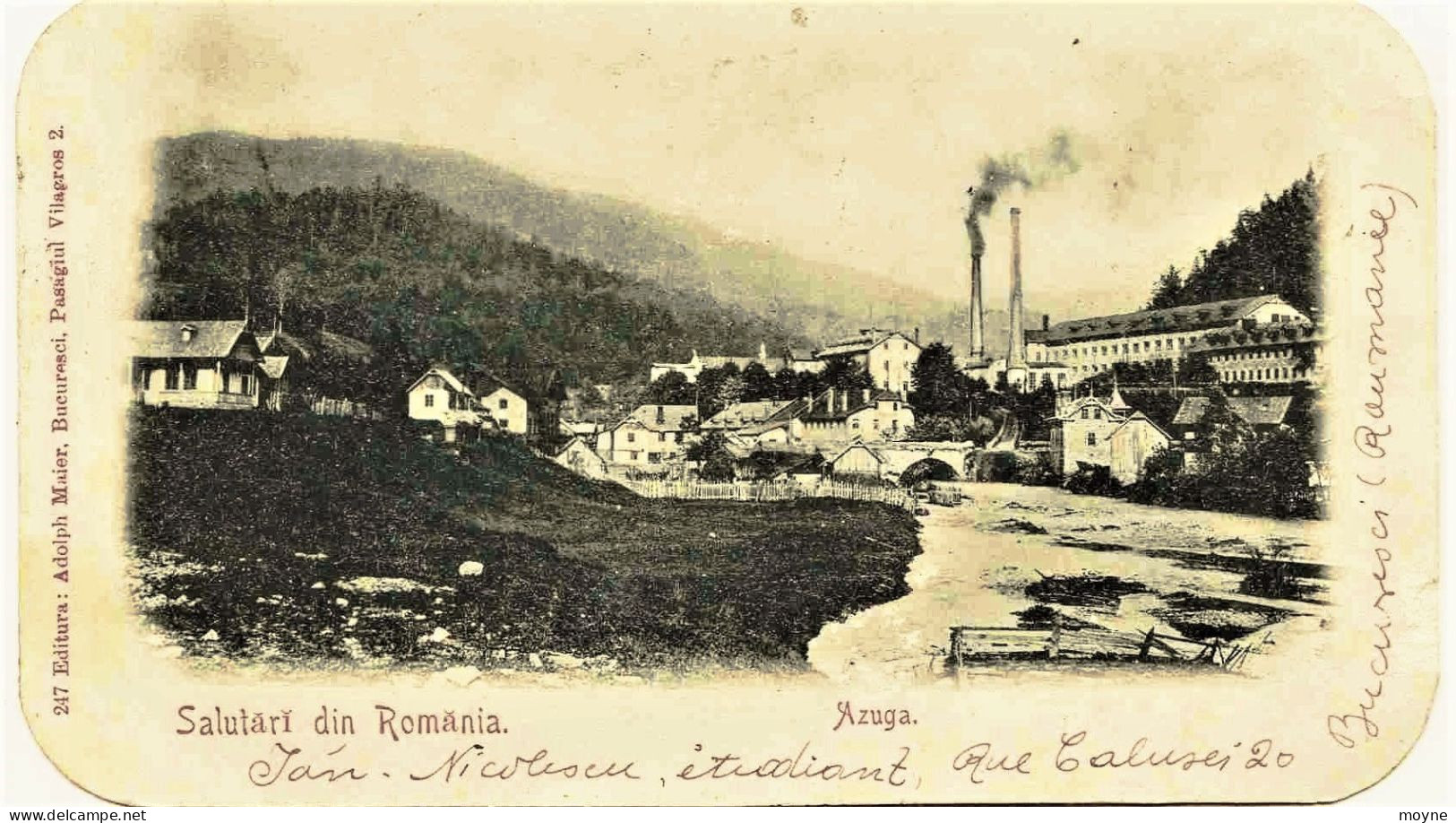 2418 -  Romania -  AZUGA   -  Usines  ,   Disparues  ??              CIRCULEE EN 1901 - Roemenië