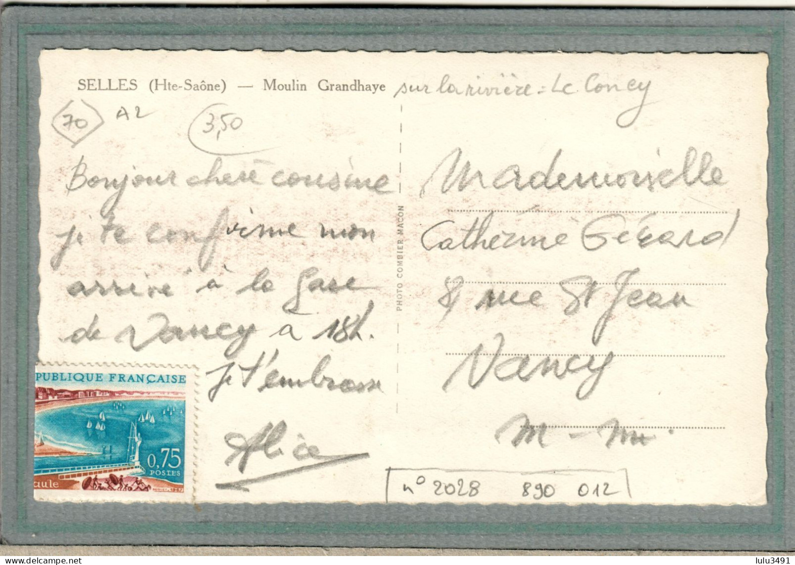 CPSM Dentelée (70) SELLES - Aspect Du Moulin Grandhaye Sur La Rivière Le Coney - 1950 - Otros & Sin Clasificación