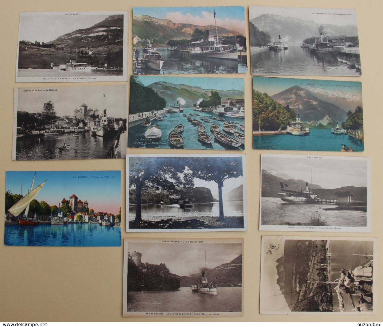 Lac D'ANNECY (Haute-Savoie), Bateaux, Lot De 11 CPA - Annecy