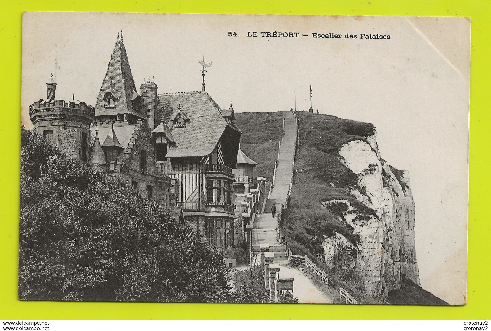 76 LE TREPORT N°54 Escalier Des Falaises VOIR DOS En 1906 - Le Treport