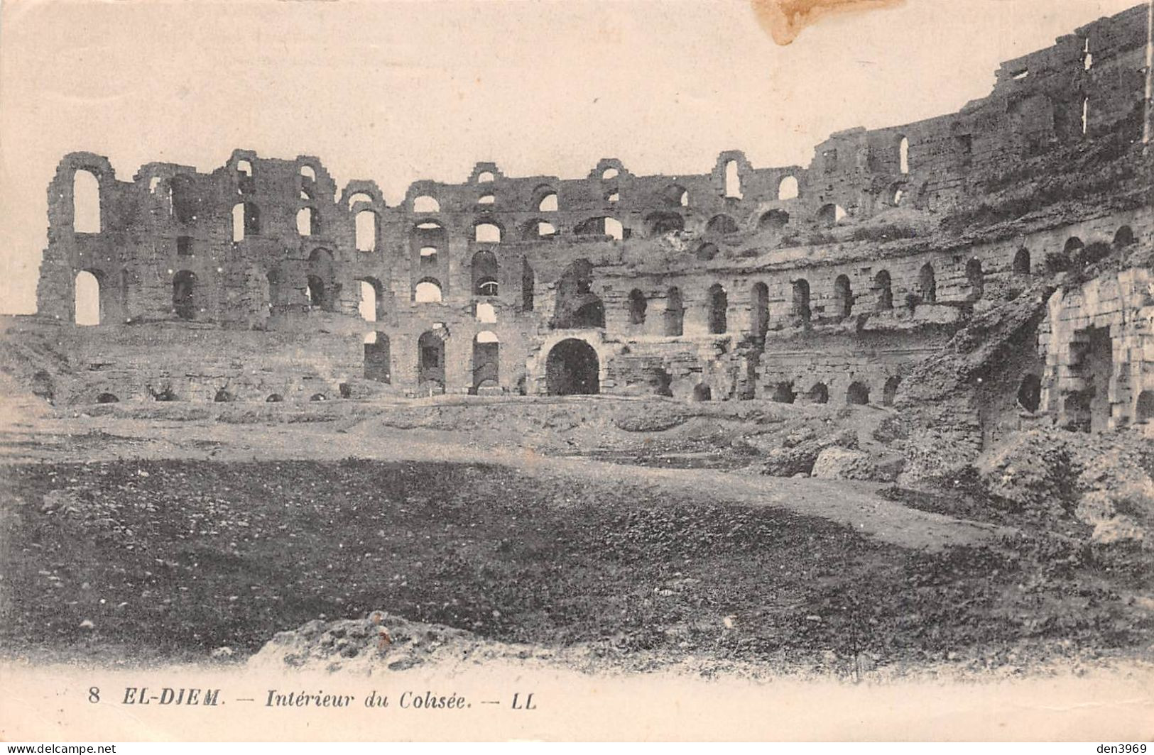 Tunisie - EL-DJEM (Jem) - Intérieur Du Colisée - Ecrit (2 Scans) - Tunisie