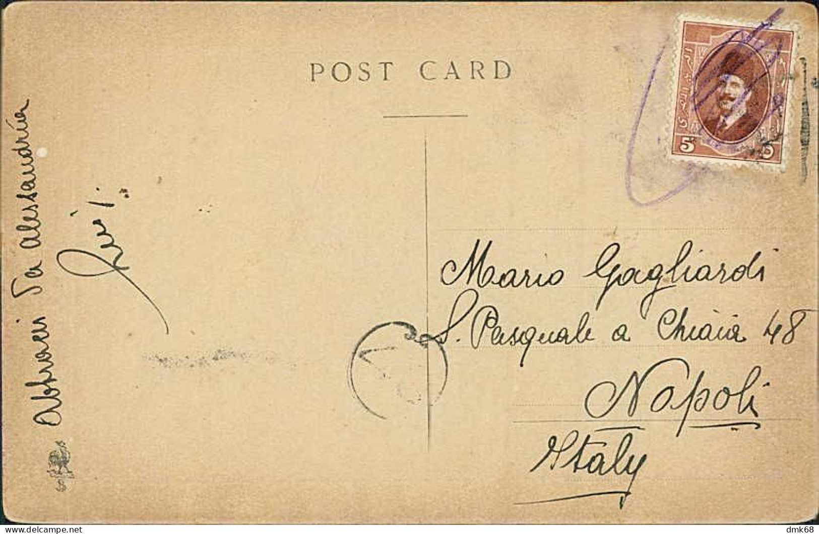 EGYPT - ALEXANDRIA / ALEXANDRIE - RAMLEH STATION AND ITALIAN CONSULATE - EDITION SIRVEN - MAILED / STAMP - 1920s (12635) - Alexandrië