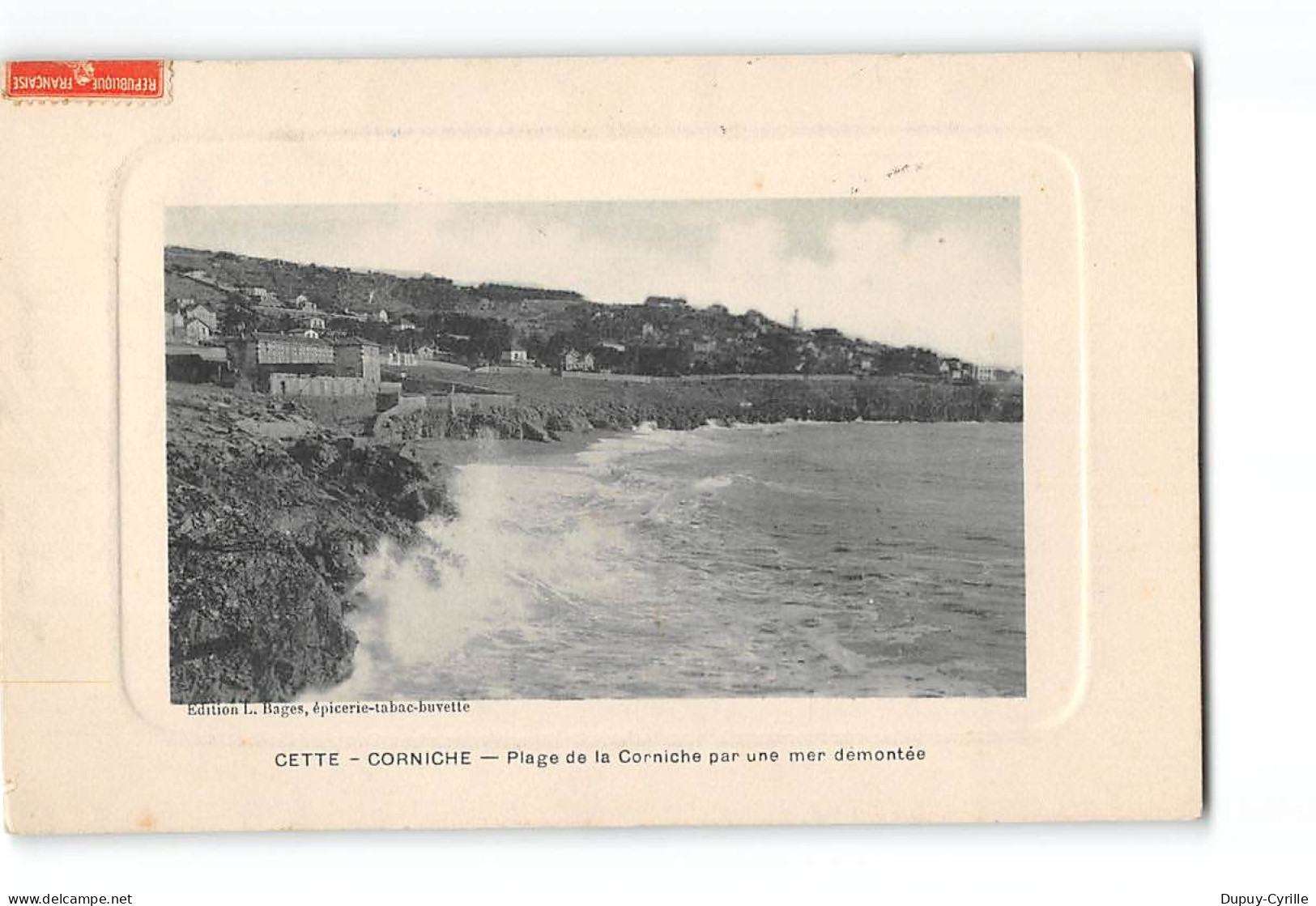 CETTE - CORNICHE - Plage De La Corniche Par Une Mer Démontée - Très Bon état - Sete (Cette)