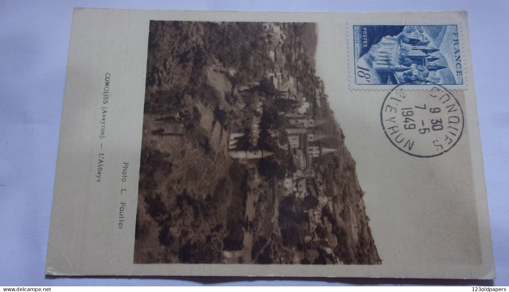 12 CONQUES CARTE MAXIMUN 1949  PHOTO PAUTIER - Andere & Zonder Classificatie