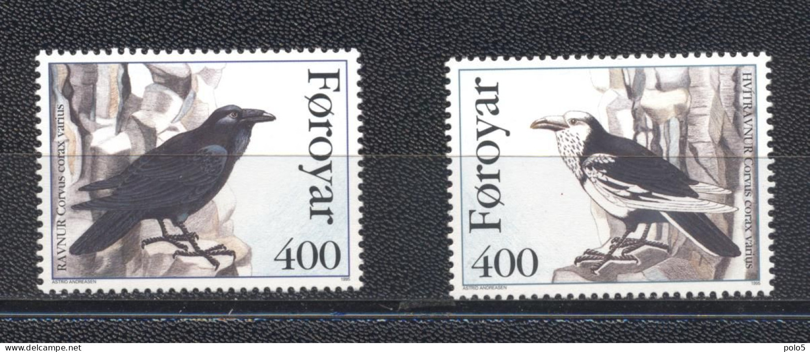 Iles Féroé 1995-Birds- Northern Raven Set (2v) - Faroe Islands