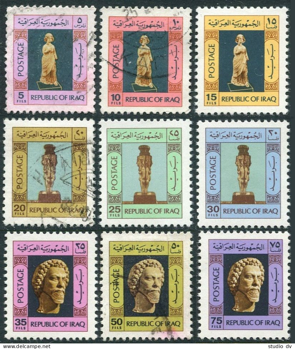 Iraq 759-767,used,MNH.Mi 836-844. Statue Of Goddess, Head Of Bearded Man, 1976. - Irak