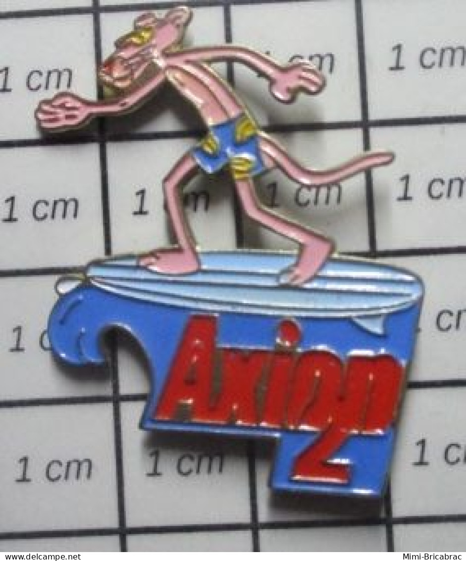 1818B Pin's Pins / Beau Et Rare / JEUX OLYMPIQUES / BARCELONA 1992 SURF PANTHERE ROSE LESSIVE AXION 2 - Jeux Olympiques