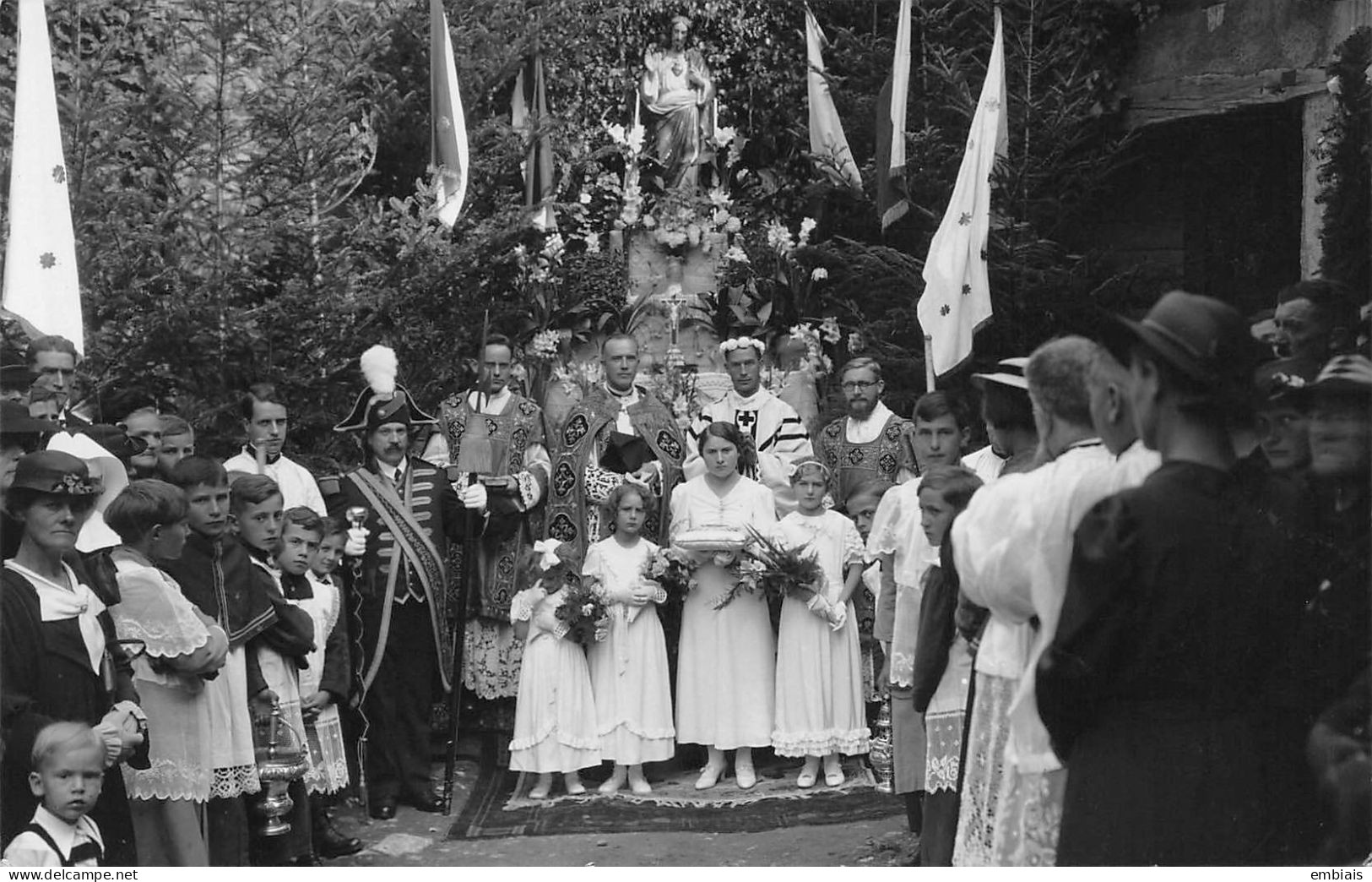 68 MULHOUSE - DORNACH - Carte Photo Procession, Reposoir -  Photo Georges BRAUN - Mulhouse