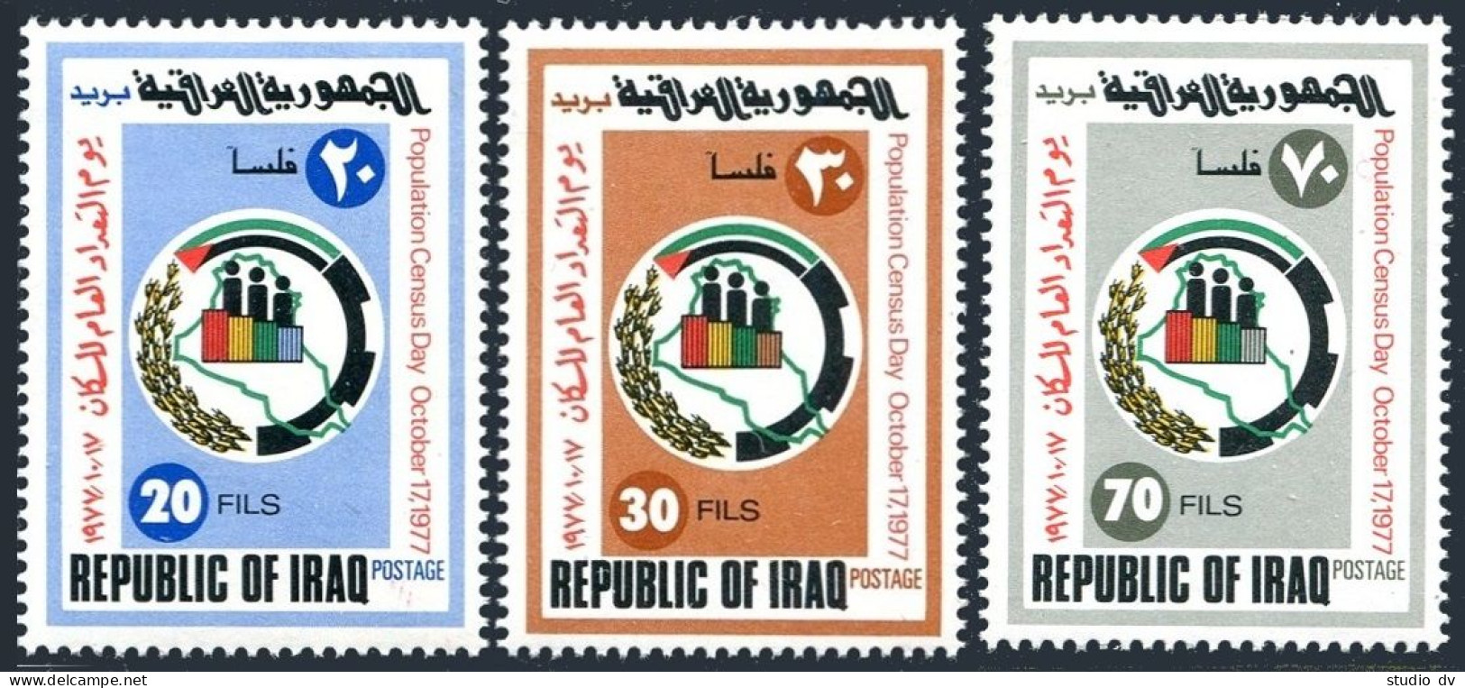 Iraq 828-830, MNH. Michel 921-923. Population Census Day, 1977. - Irak