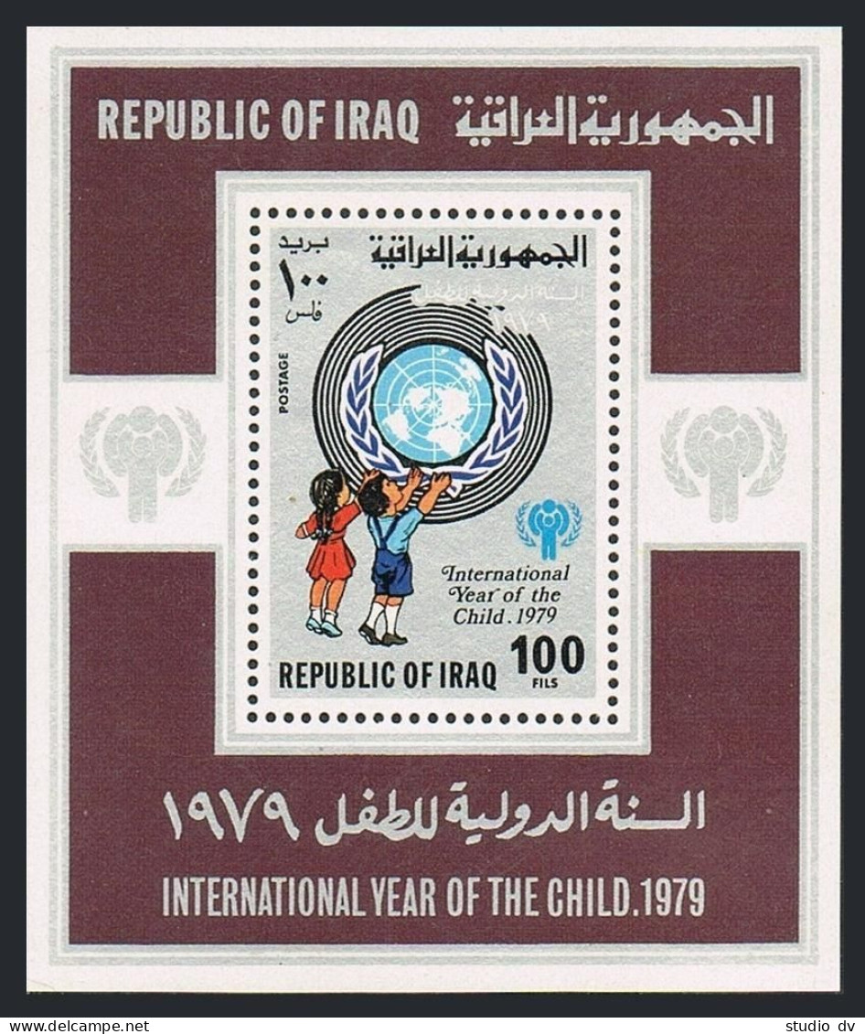 Iraq 928-929,930, MNH. Mi 1008-1009,Bl.31. Year Of Child. IYC-1979. Globe,candle - Irak