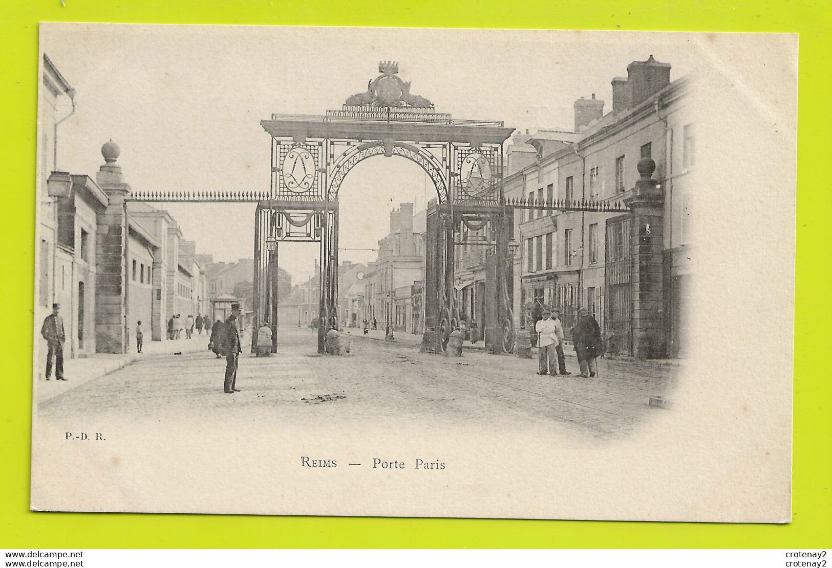 51 REIMS Porte De Paris Animée Vers 1904 Agents De Police ? VOIR DOS Non Séparé - Reims