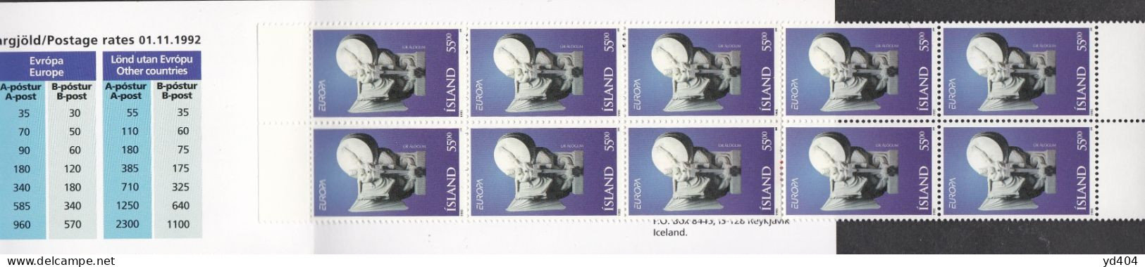 IS668B – ISLANDE - ICELAND - BOOKLETS - 1995 - EUROPA - Y&T # C778 MNH 22,50 € - Libretti