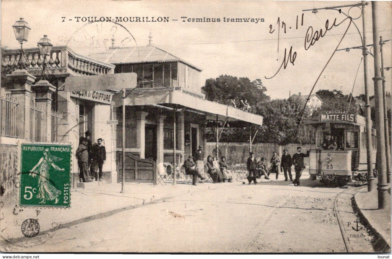 83 TOULON MOURILLON - Terminus Tramways - Publicité Chocolat Matt Fils - Toulon