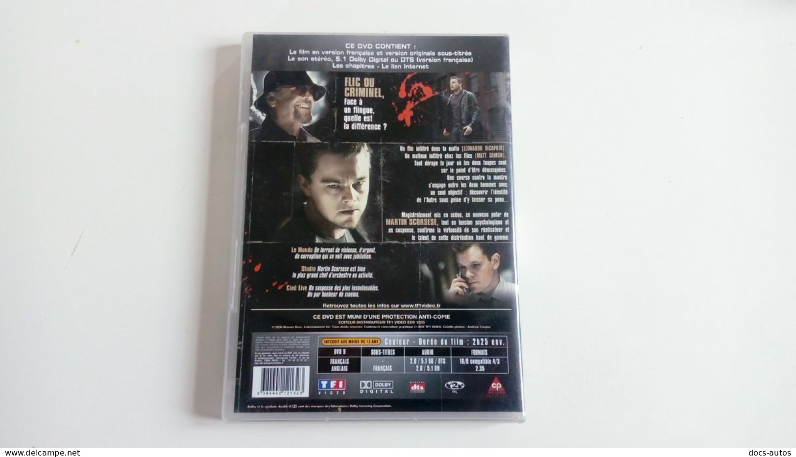 DVD Les Infiltrés - Leonardo DiCaprio - Matt Damon - Policiers