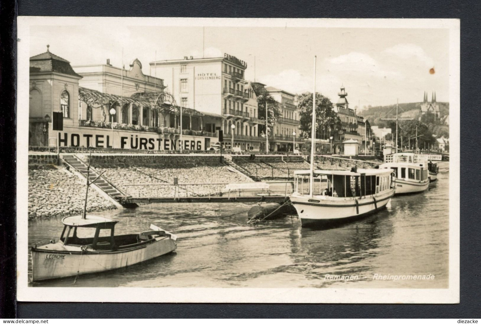 AK Remagen 1937 Rheinpromenade Mit Hotel Fürstenberg (PK0818 - Autres & Non Classés