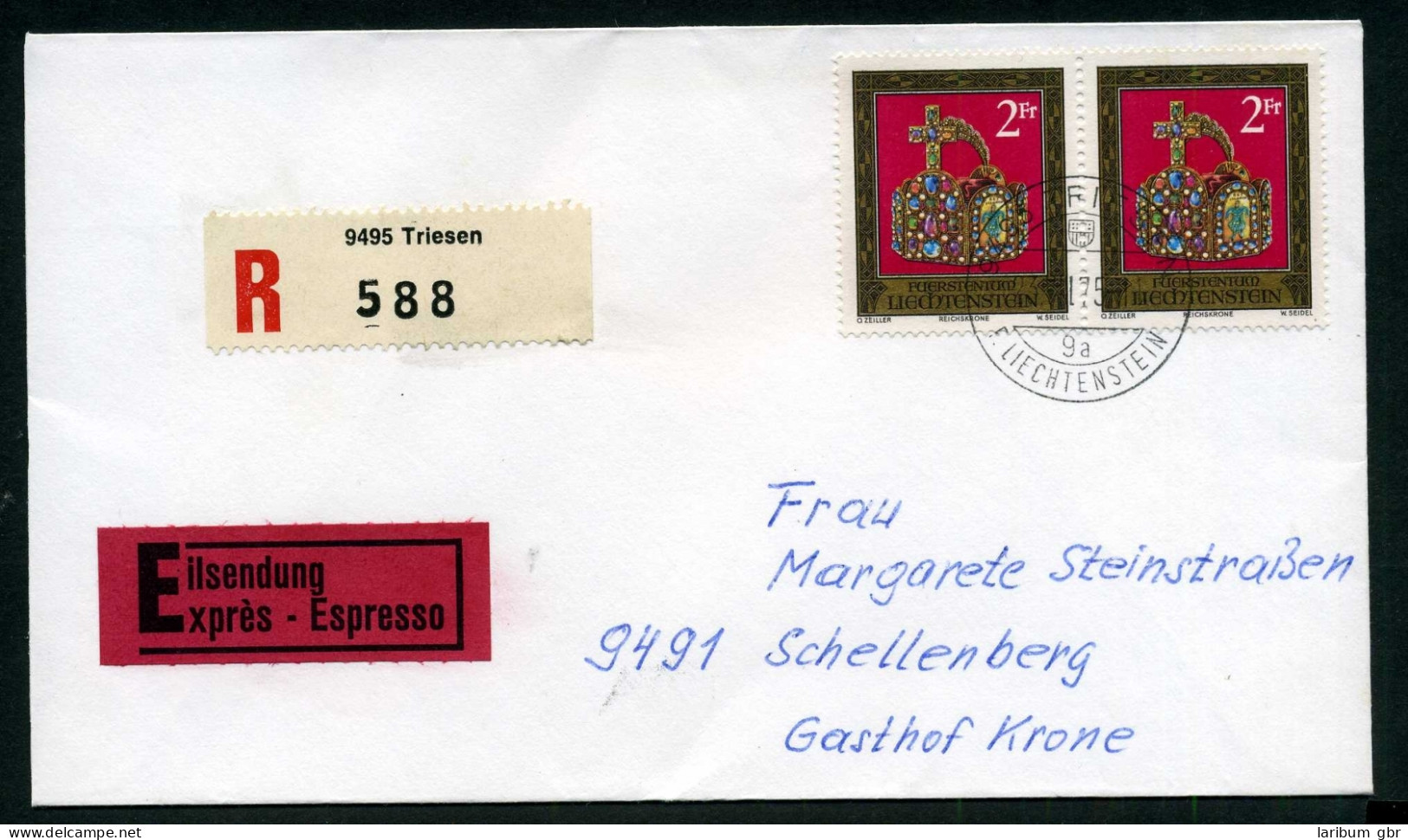 Liechtenstein 628 Liechtenstein MiNr 628 MeFr R-Brief Expr. Portog. #HS009 - Andere & Zonder Classificatie